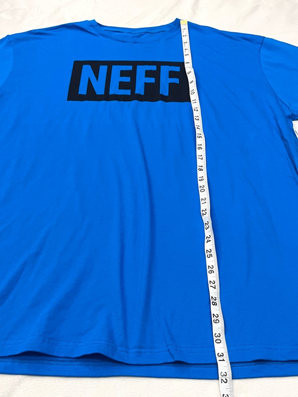 Neff Men's Graphic Logo Short Sleeve Tee in Bright Blue with Black Box T-shirt - Picture 7 of 16